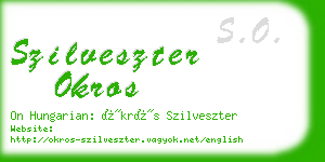 szilveszter okros business card